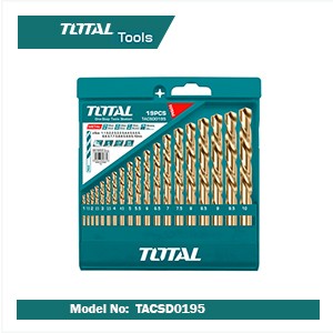 19 Pcs HSS Twist Drill Bits Set TACSD0195 Total